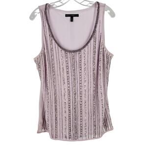 WHBM beaded lavender top White House Black Market